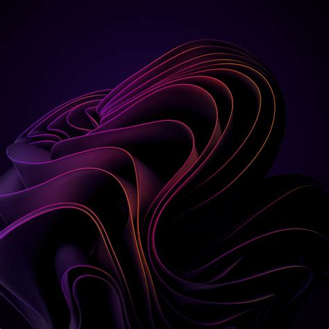 Windows 11 Wallpaper 4K, Purple abstract, Dark background