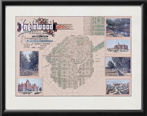 Inglewood CA 1888 Restored Map | Vintage City Maps