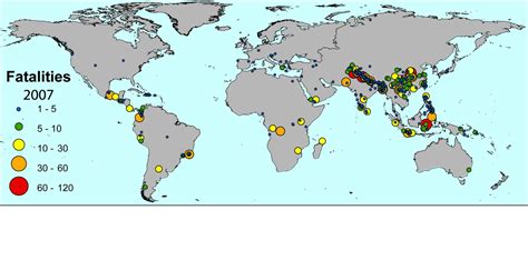 Landslide sizes (numbers killed) around the world - The Landslide Blog ...