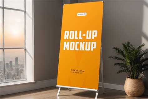 Roll-Up Banner in Office Mockup Graphic by country4k · Creative Fabrica