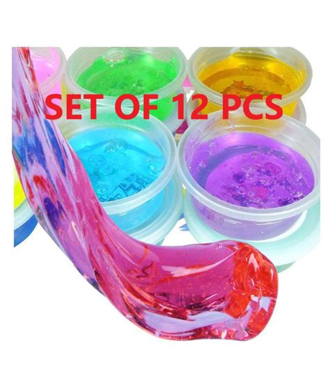 Crystal Clay Soft Slime Transparent Magic Mud Non Toxic | Pack of 12 ...