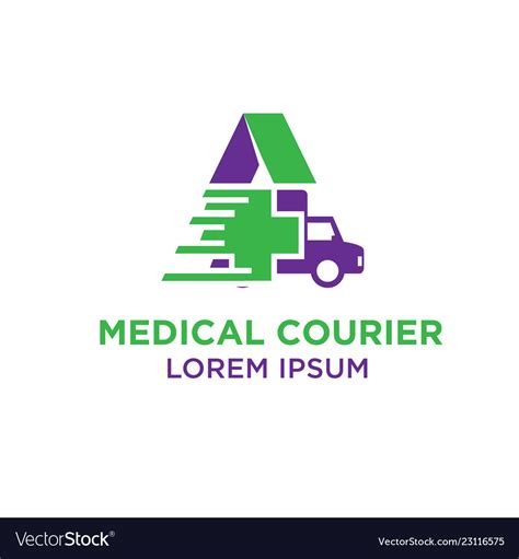 Medical courier logo designs Royalty Free Vector Image