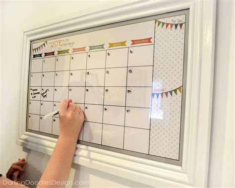 DIY Dry Erase Calendar - Darling Doodles | Diy calendar, Wall calendar organizer, Calendar ...