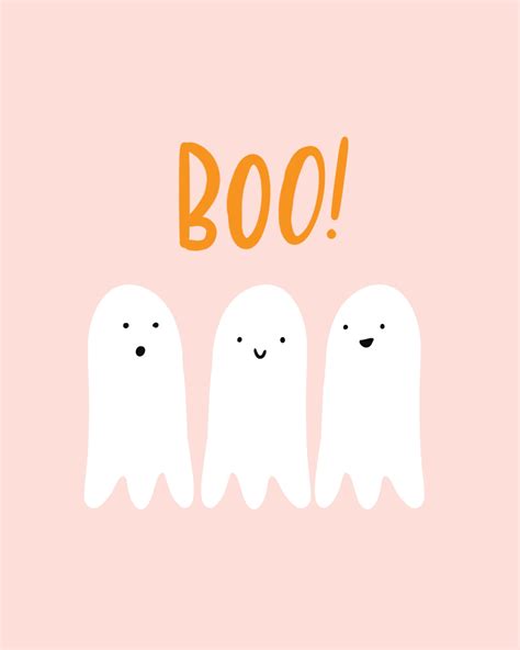 Cute Ghost Halloween Printable, Pink Ghost Halloween Art, Boo Sign ...