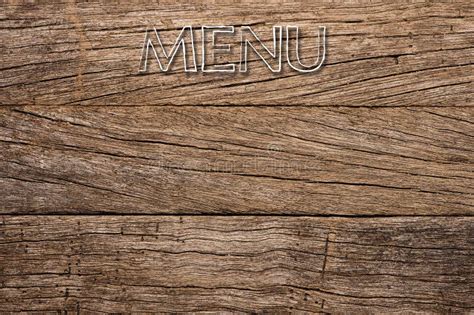 Menu Written On Wooden Background Stock Image - Image of list, pattern ...