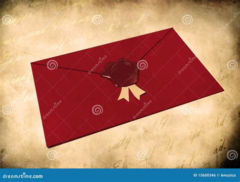 Red Envelope Sealed with Red Wax Seal Stock Illustration - Illustration of burned, document ...