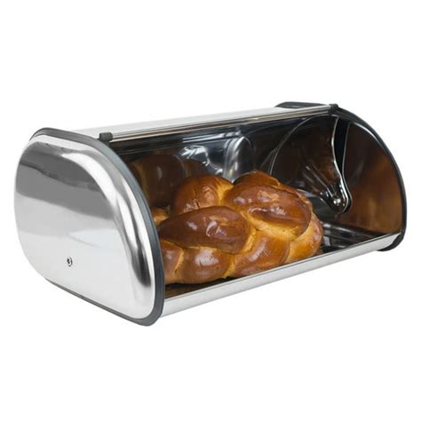 Home Basics Stainless Steel Deluxe Bread Box - Walmart.com - Walmart.com