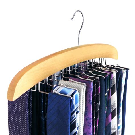 Buy HANGERWORLD Hanging Tie Holder Organizer Rack - Premium Wooden Tie ...