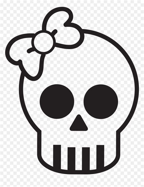 Simple Cute Skull Www Pixshark Com Images Galleries - Skeleton Head Clipart Black And White, HD ...