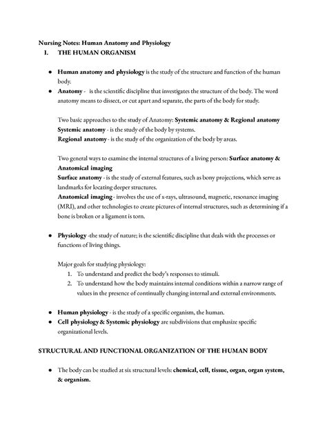 SOLUTION: Human anatomy physiology notes the human organism - Studypool