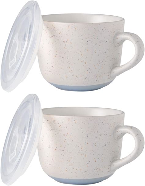 Amazon.com: AmorArc Ceramic Soup Mugs with Lid, 24 oz Soup Cups with ...