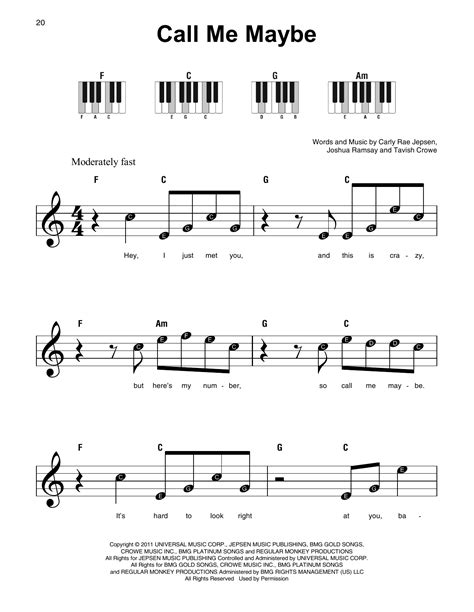 Recorder Sheet Music Call Me Maybe