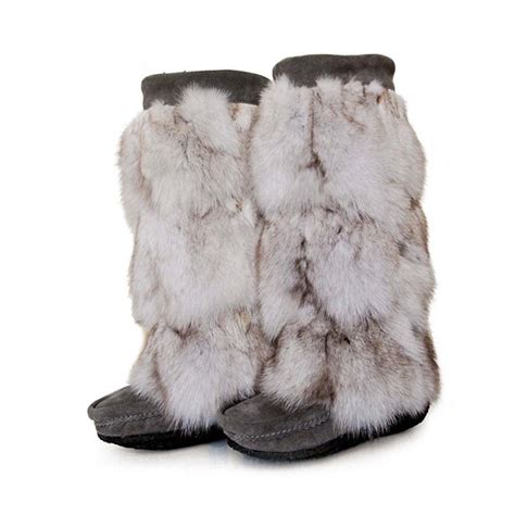 MUKLUKS Indian luxury glamorous big fox fur stitching Long Tall snow ...