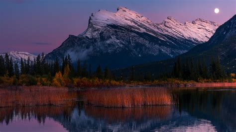 Vermilion Lakes Wallpaper 4K, Canada, Canadian Rockies