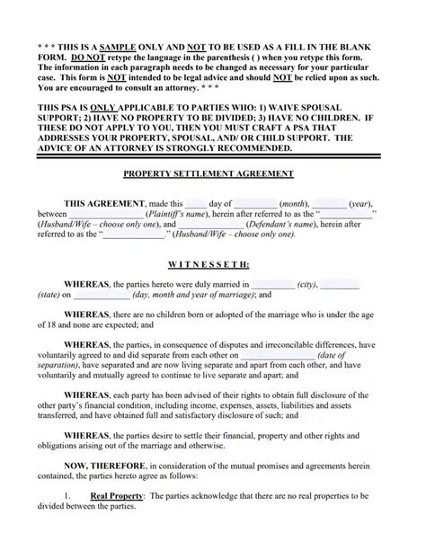 Divorce Mediation Agreement Template - Sfiveband.com