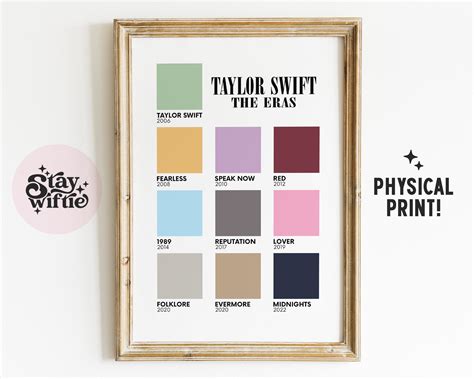 THE COLOR Palette Poster Taylor Swift Poster Swiftie Gift - Etsy Australia