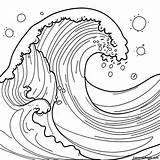 Tsunami Surging Towards Shore Coloring Page  Pagescom sketch template