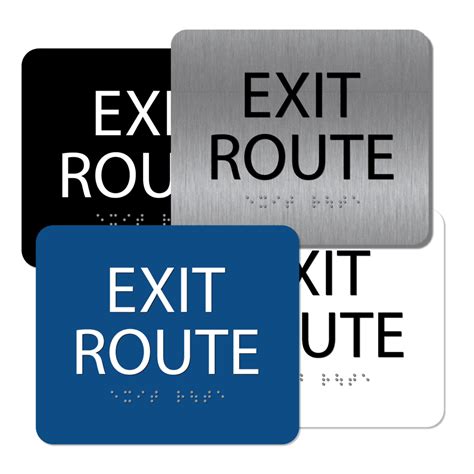 Braille Exit Route Sign - 5″x 6″ | Alpha Dog ADA Signs