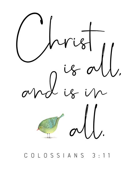 Bible Verse Print / Christian Prints / Scripture Prints / Christ Is All Print / Colossians 3:11 ...