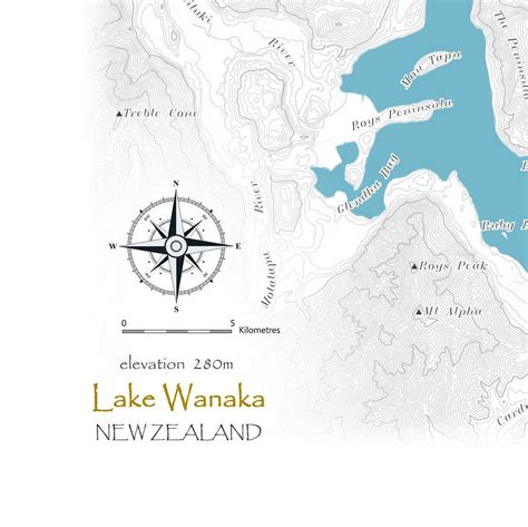 Lake Wanaka Decorative Map - Etsy