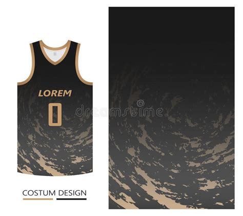 Basketball Jersey Pattern Design Template. Black Gold Abstract ...