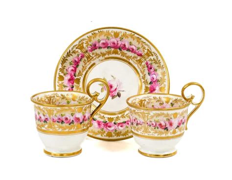 Two Nantgarw Porcelain Coffee Cups and One Saucer, circa...