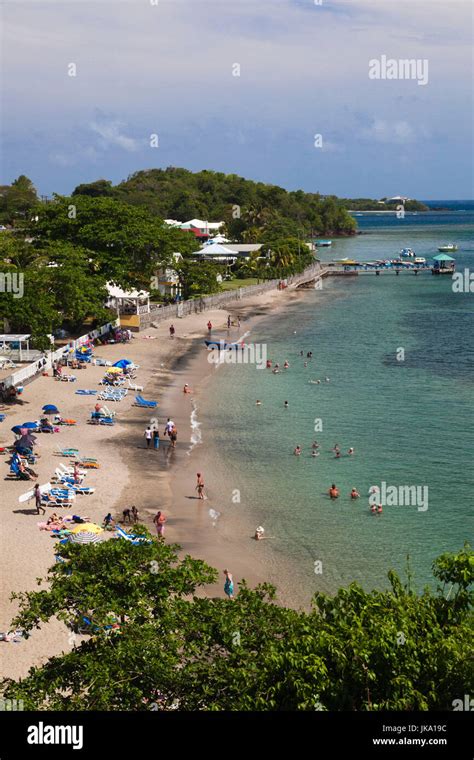 St. Vincent and the Grenadines, St. Vincent, Villa Beach, elevated view Stock Photo - Alamy