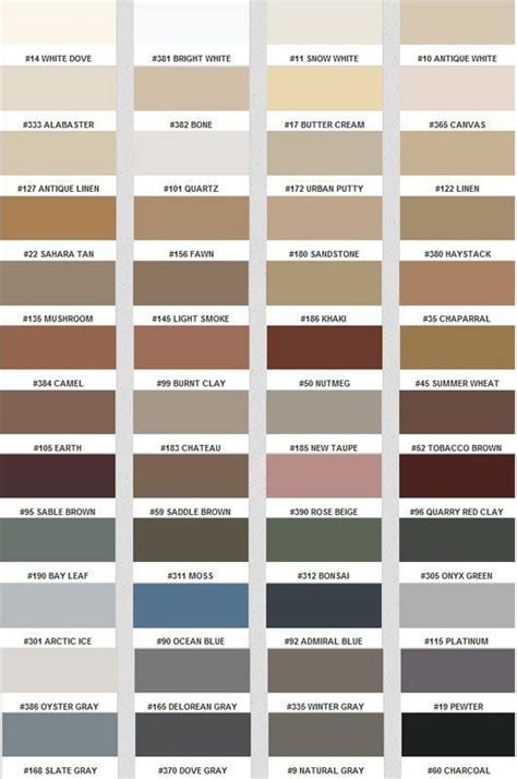 the color chart for different shades of paint in various colors and ...