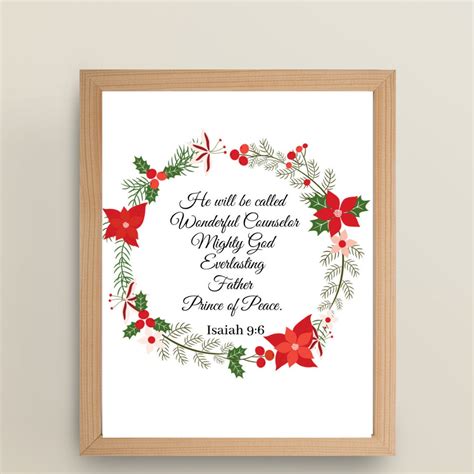 Christmas Bible Verse Christmas Scripture Printable Christmas Wall Art ...