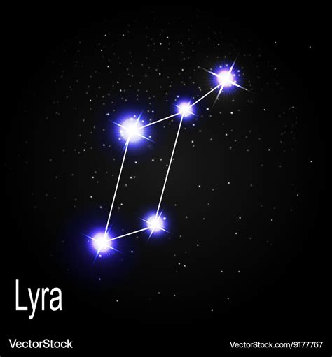 Lyra constellation with beautiful bright stars Vector Image