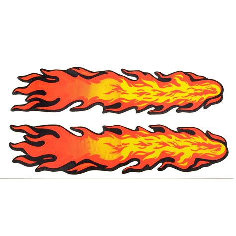 Flame Fire Design Vehicle Car Decals Sticker Decor Yellow Orange Red Pair - Walmart.com ...