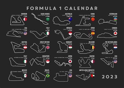 2024/23 F1 Calendar - Nat Lorraine