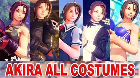 Akira Kazama All Costumes Parade - Street Fighter V 4K - YouTube