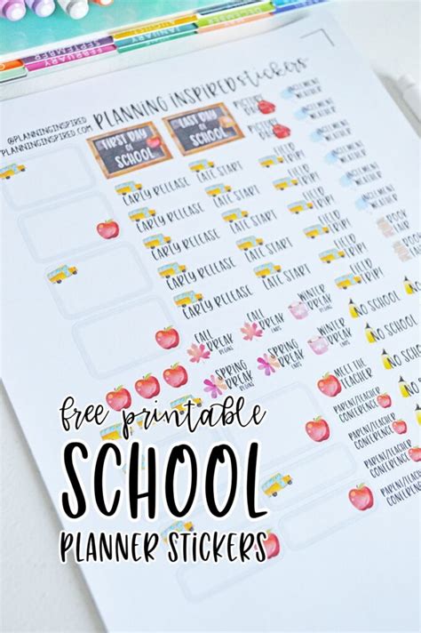 printable school planner stickers 2 - Planning Inspired