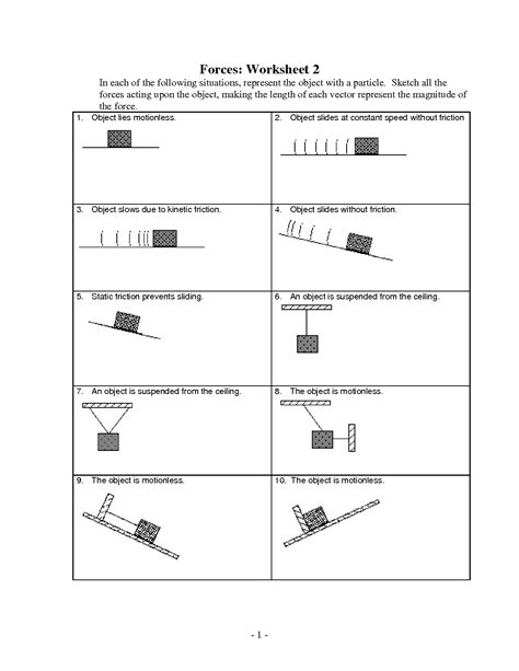 5 Force Diagrams Worksheet / worksheeto.com