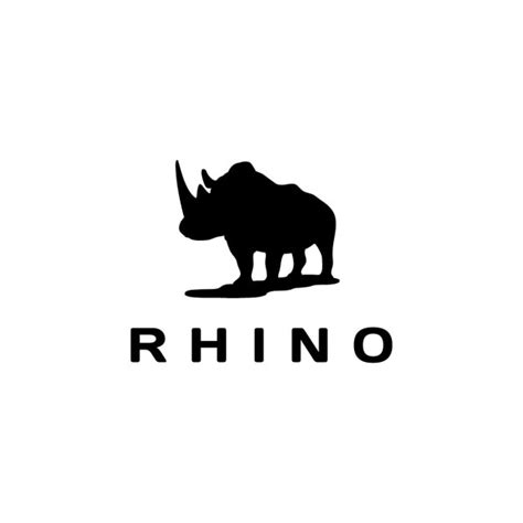 Logo with a black rhino Vector | Free Download