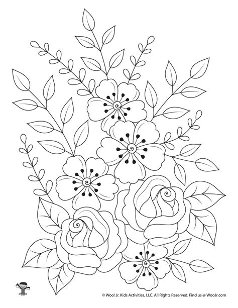 Flower Adult Coloring Pages | Woo! Jr. Kids Activities : Children's ...