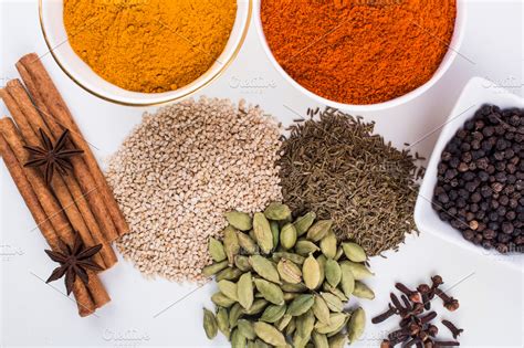 Various Indian Spices and Herbs ~ Food & Drink Photos ~ Creative Market