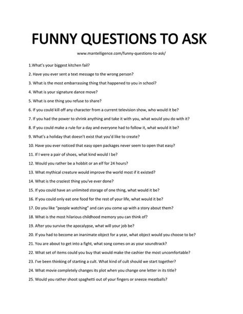 115 Funny Questions To Ask