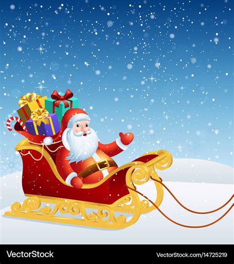 Santa claus in a sleigh Royalty Free Vector Image