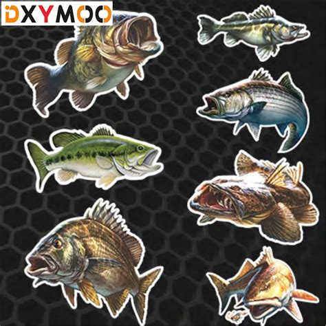 Ocean Fish Lure Car Stickers Cool Realistic Carp Go Sea Fishing Auto Window Decals 3M Reflective ...