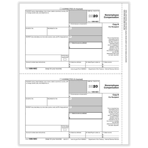 1099 Nec Printable Form - Printable Forms Free Online