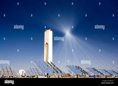 Tower of a solar plant, Seville, Spain Stock Photo - Alamy