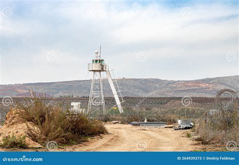 Watchtower of UN Soldiers in the Ghajar Alawite Arab Village, Located on the Golan Heights, on ...