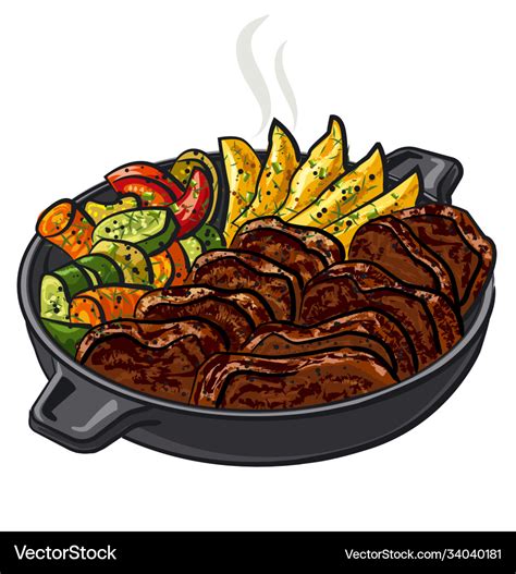 Roasted meat Royalty Free Vector Image - VectorStock