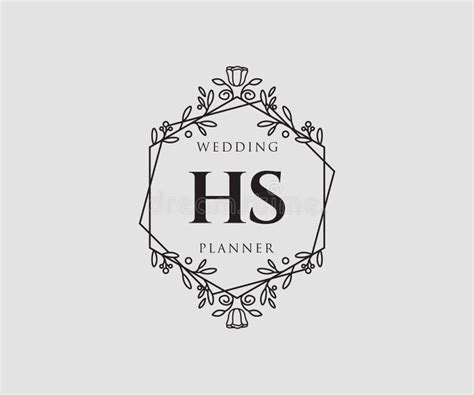 HS Initials Letter Wedding Monogram Logos Collection, Hand Drawn Modern ...