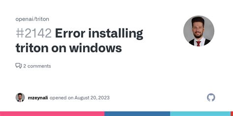 Error installing triton on windows · Issue #2142 · openai/triton · GitHub