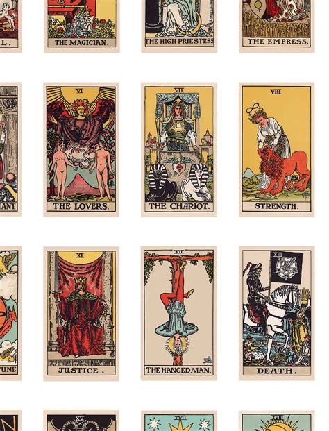 The Major Arcana Rider Waite Smith Tarot Card Print The | Etsy