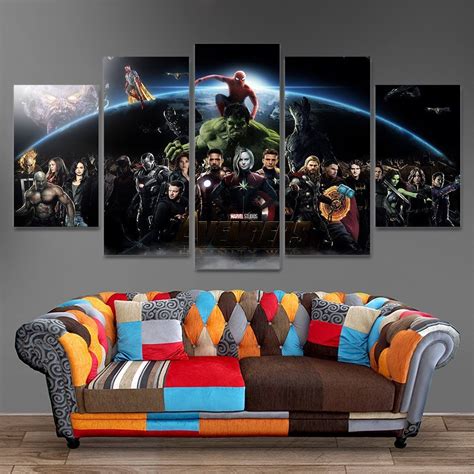 Large Framed Marvel's Infinity War Five Piece Canvas | Marvel room, Avengers room, Marvel bedroom