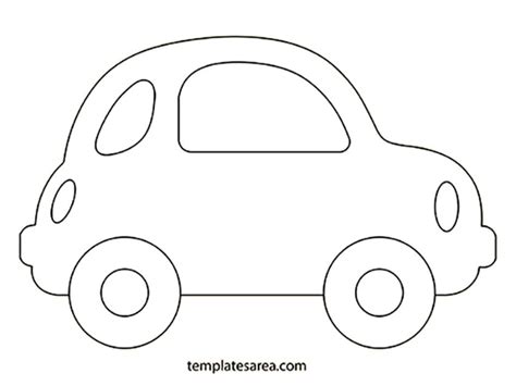 Printable Car Outline Template - Ideal for Kids' Craft Projects - TemplatesArea